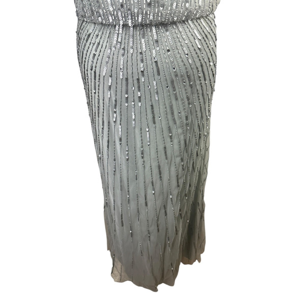 JKARA Beaded Sequin Mesh Evening Dress Plus Size 16 Mother Of Bride Formal NWT - Picture 5 of 16